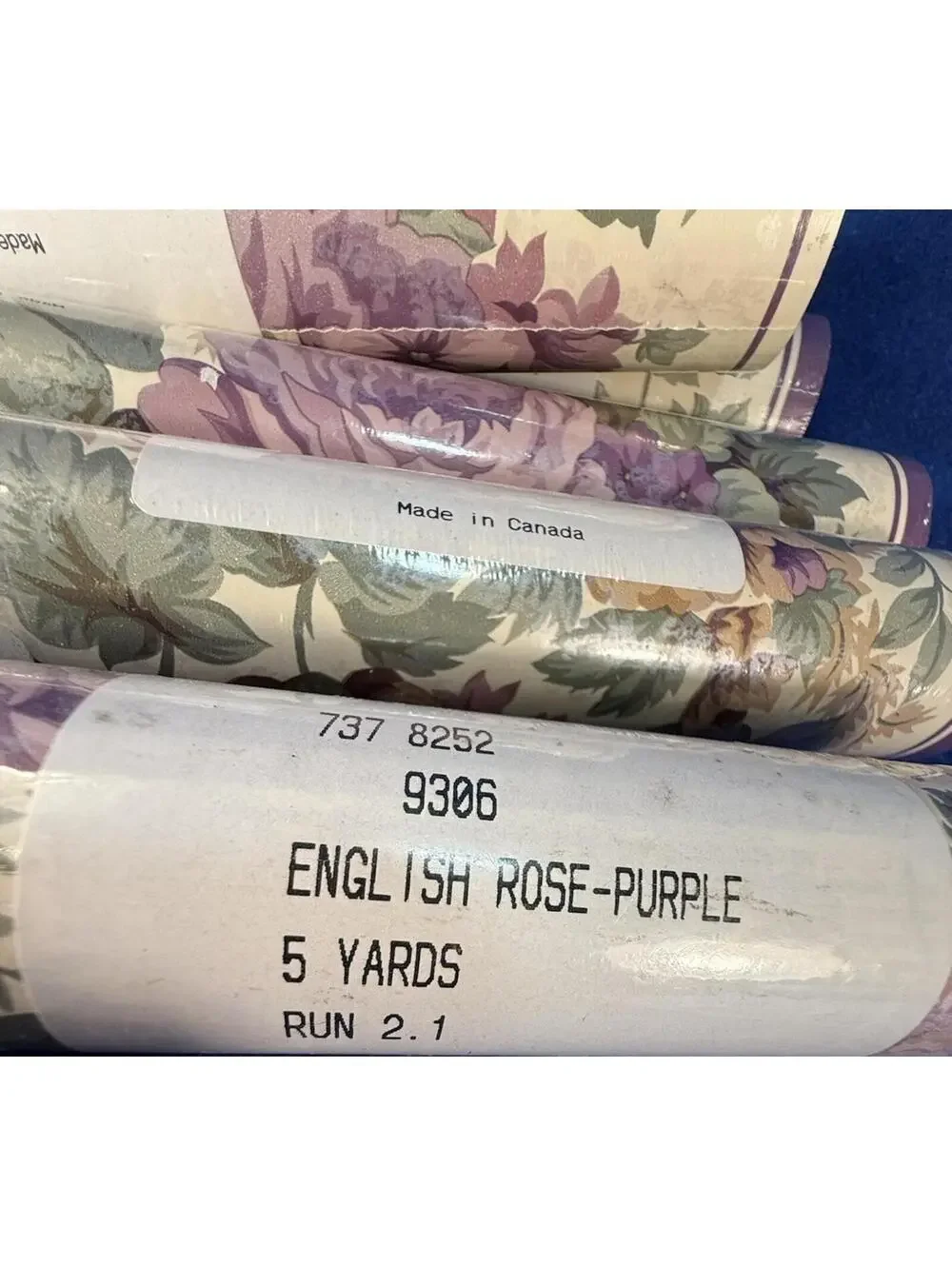 5 Rolls JCPenney ENGLISH ROSE- Purple Wallpaper Border 5 Yards Ea Vintage Floral